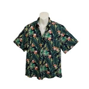 Men's Hawaiian Shirts Short Sleeve Floral Casual Button Down Tropical Shirt XL